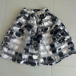 Elegant Black and White Floral Skirt